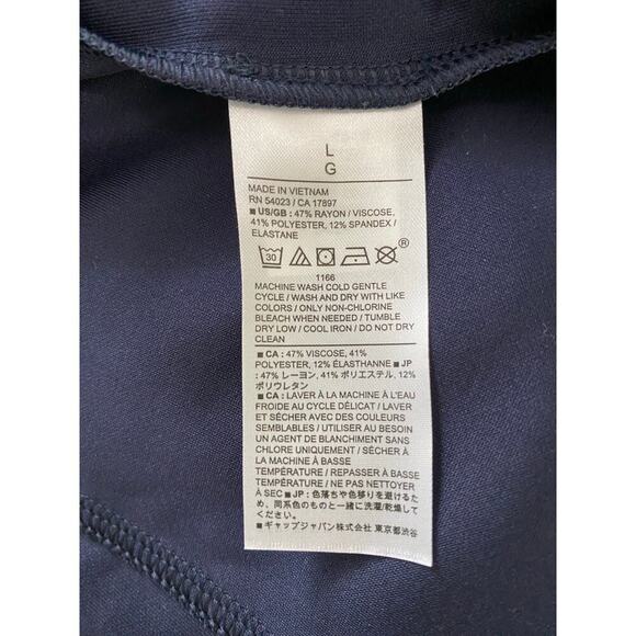 NWT Banana Republic Women's Size L Preppy Navy Long Sleeve Fitted Scuba Top $60 - Picture 6 of 7